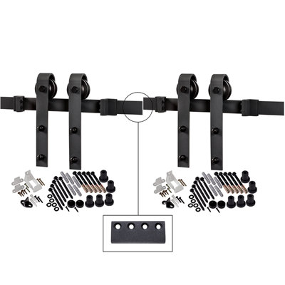 Steel Standard Double Door Barn Door Hardware Kit