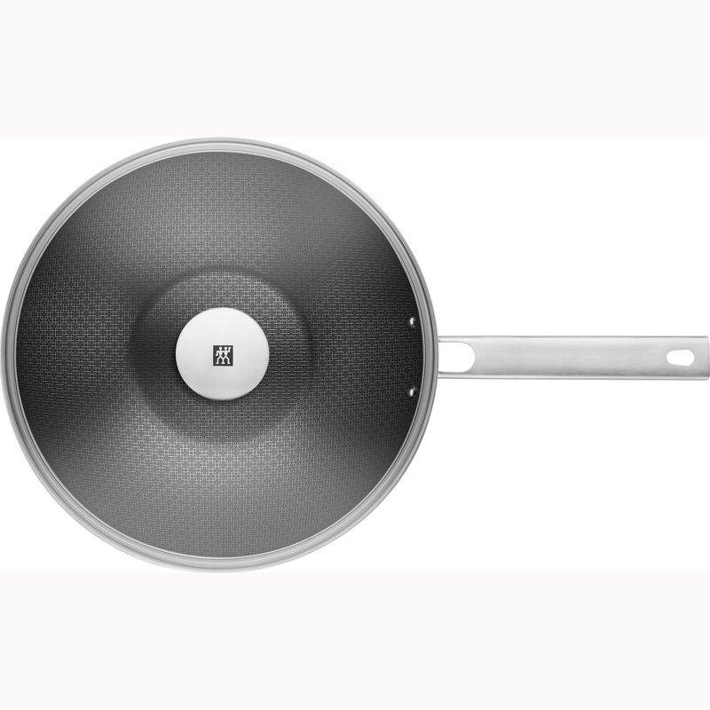ZWILLING Joy Plus 12-inch Stainless Steel Nonstick Wok with Glass Lid