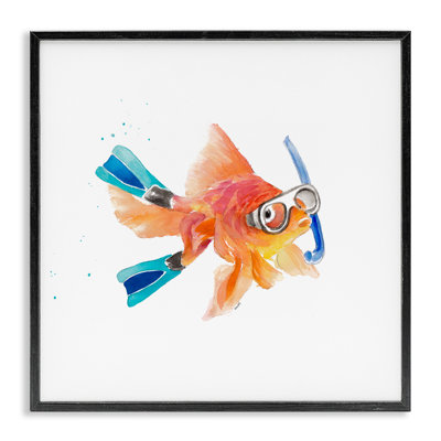 «Goldfish Pet Snorkel Gear», estampe numérique encadrée par Lanie Loreth