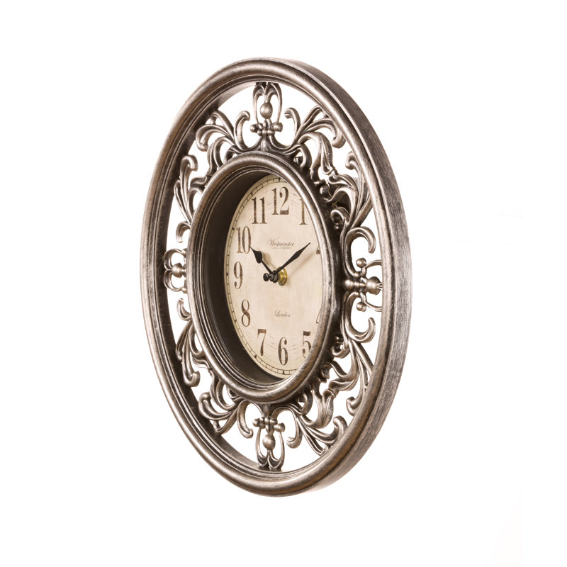 Horloge murale 6 po Alexis, Platinum