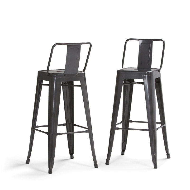 Rayne - Tabouret de bar en métal 30 po (ensemble de 2) - Gris