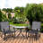 3 Piece Outdoor Glider Chair - . Gray 2 Patio Rocking Swing Chairs With Breathable Sling. Glass Tabletop For Spaces. Suitable Backyard, Garden And Porch. Steel Frame Backyard Table Chairs, Gray,