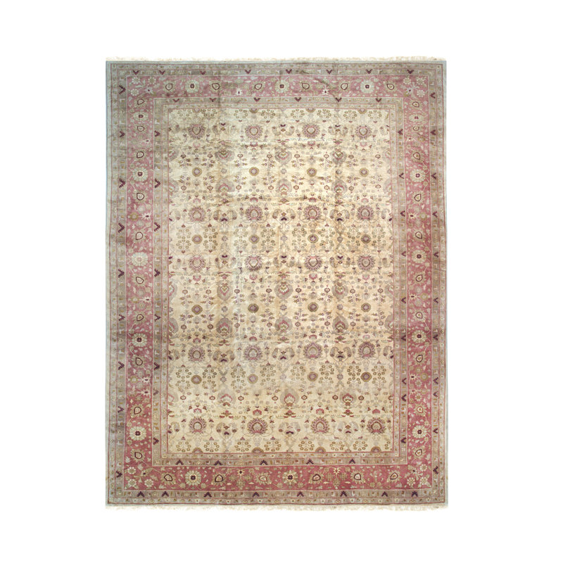 Tabriz Oriental Red Hand Knotted Wool 13' x 20' Area Rug