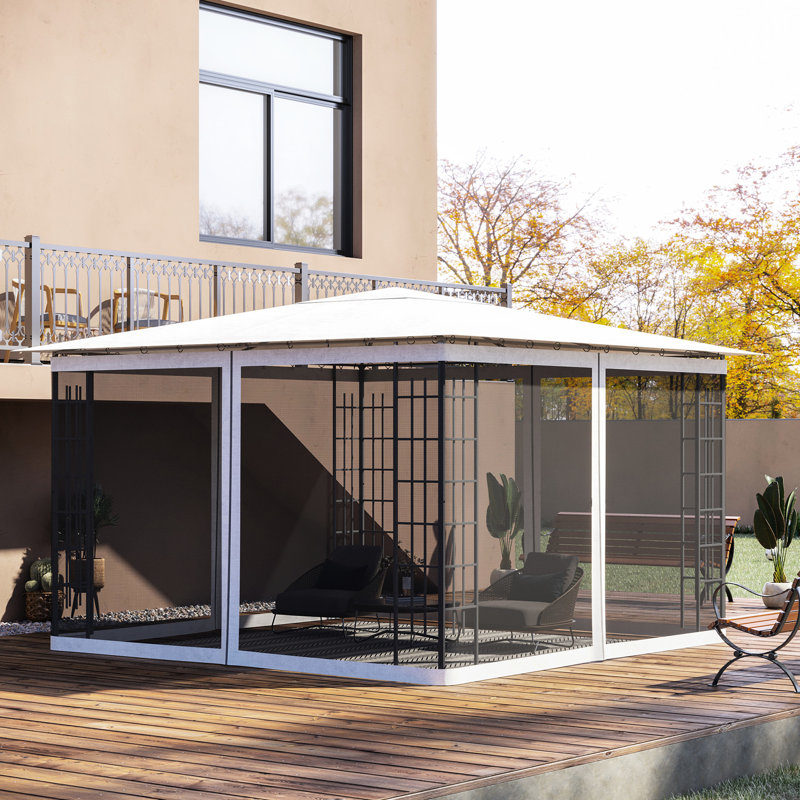 Remplacement de la moustiquaire 10 'x 12', blanc - pour ranger les espaces extérieurs et en ordre, installation simple à l'abri, méthode