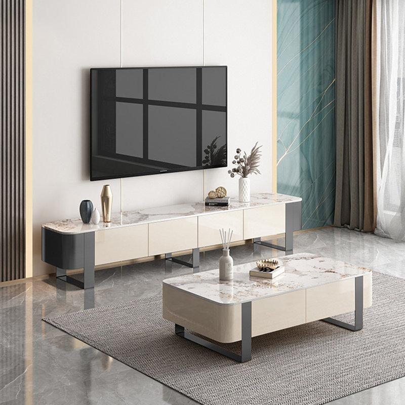 Meuble télé italien, Blanc / Gris