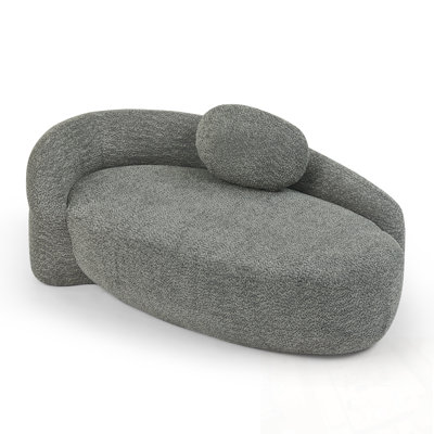 Chaise Lounge with Side Armrest and Pillow