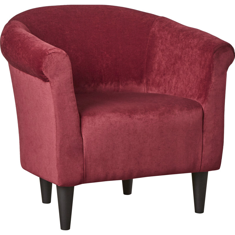 Liam 31.5" W Barrel Chair, Elizabeth Wine Microsuede