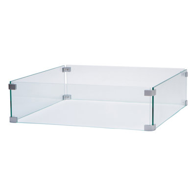 Nixon 21.5 x 21.5" Glass Wind Fire Pit Flame Guard