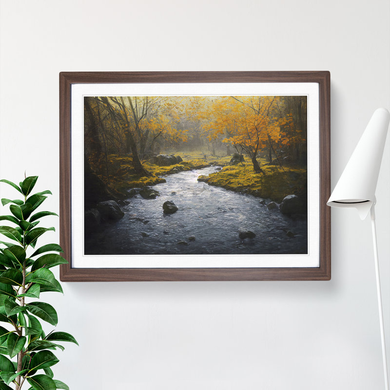Ultimate Forest Stream - Framed Print, 34cm H x 46cm W x 2cm D, Walnut Framed