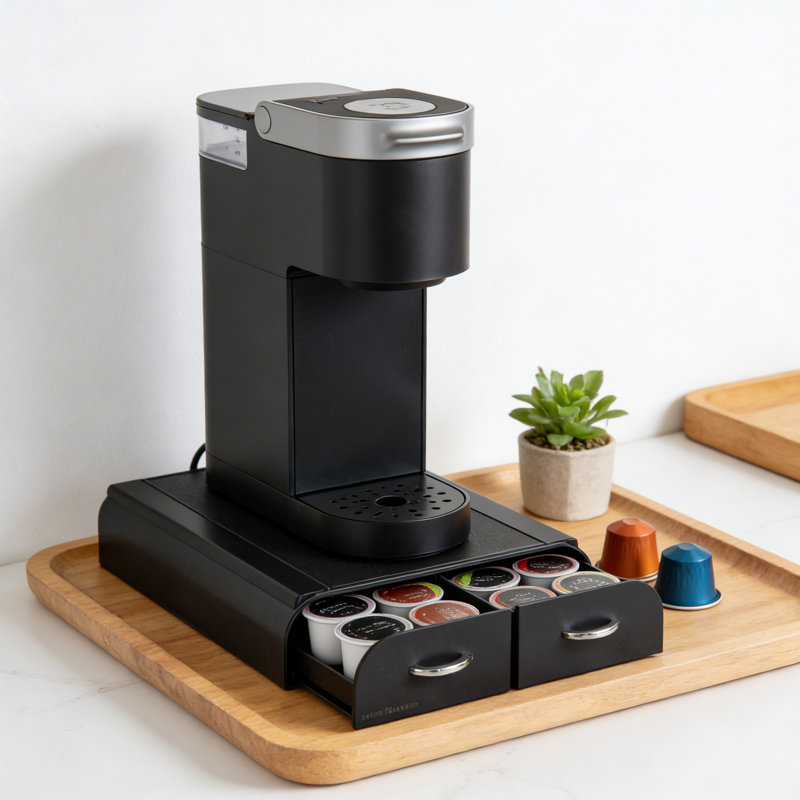 Tiroir de rangement pour dosettes de café à une capacité d'une capacité de 24, compatible avec les mini-cafetières Keurig et autres, solution de rangement de comptoir compacte