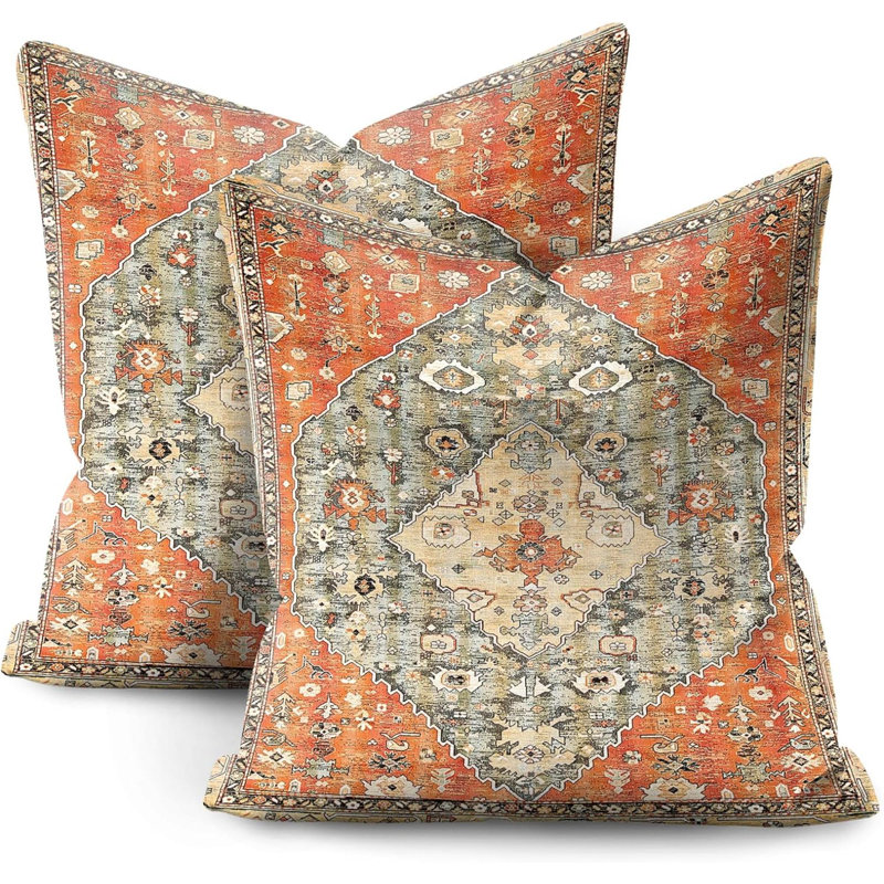  Housse de coussin réversible en lin Floral