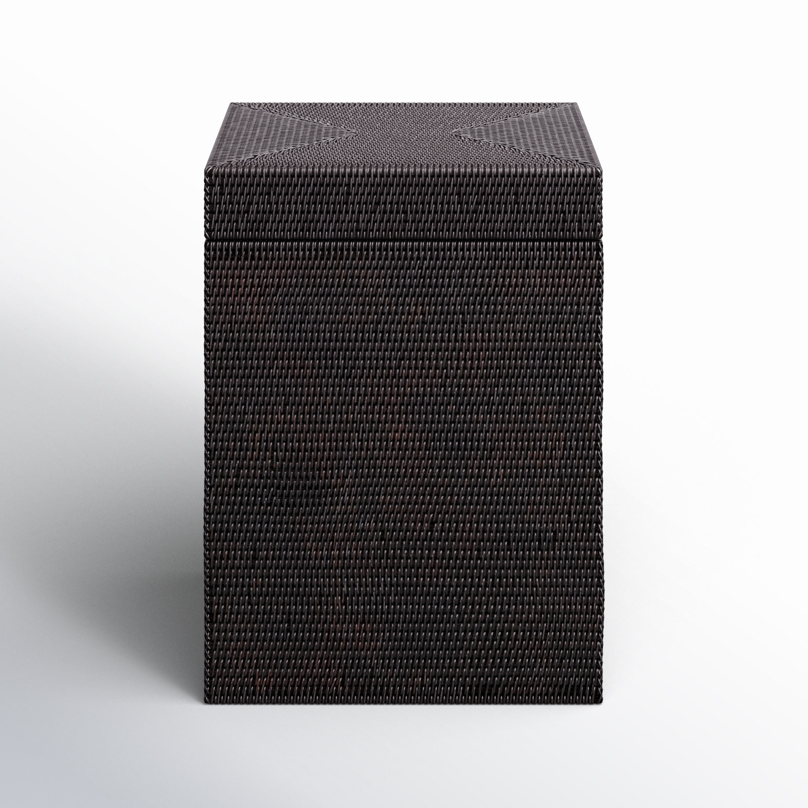 Laundry Hamper with Hinged Lid, Tudor Black