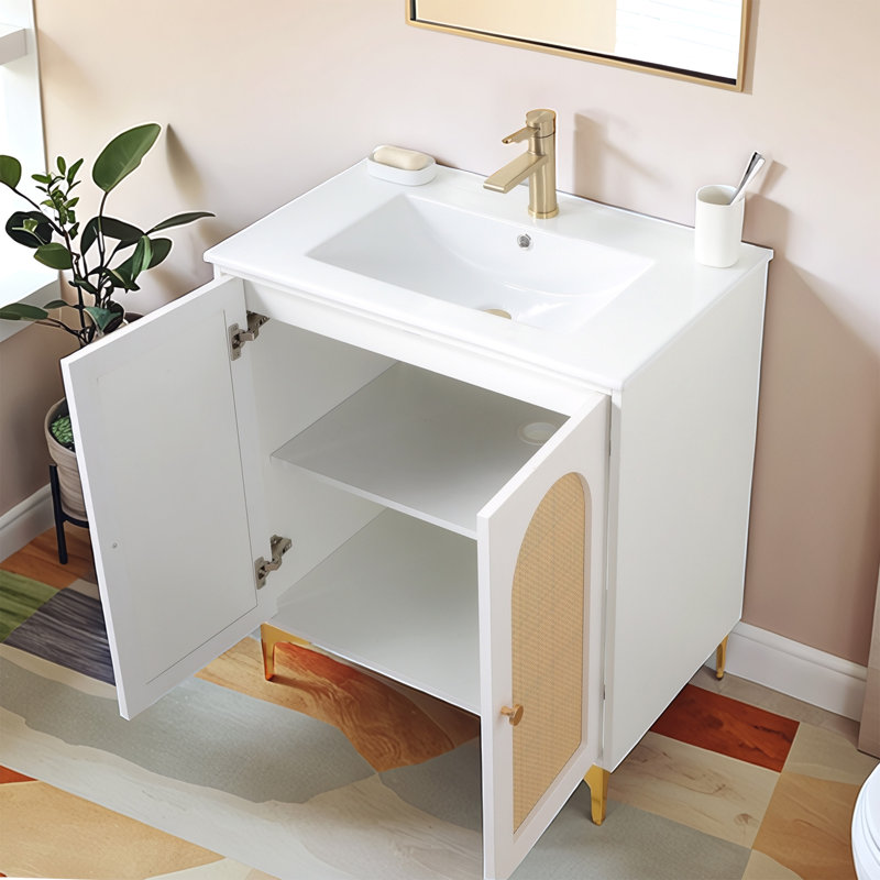 Ensemble de meuble-lavabo simple 30 po avec lavabo en céramique