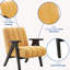 Chaise de lecture jaune avec siège d'appoint à structure en bois et rembourrage chaud-160273945