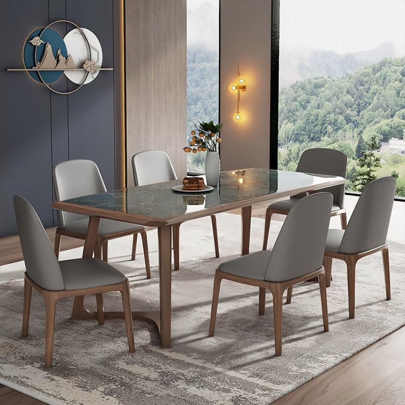 Ensemble de table de salle à manger Simple Vintage Green Rock, H 29,5 po x L 55,1 po x l 31,5 po