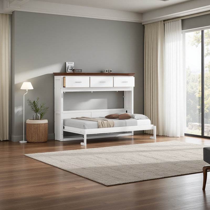 Lit escamotable simple avec 3 tiroirs
