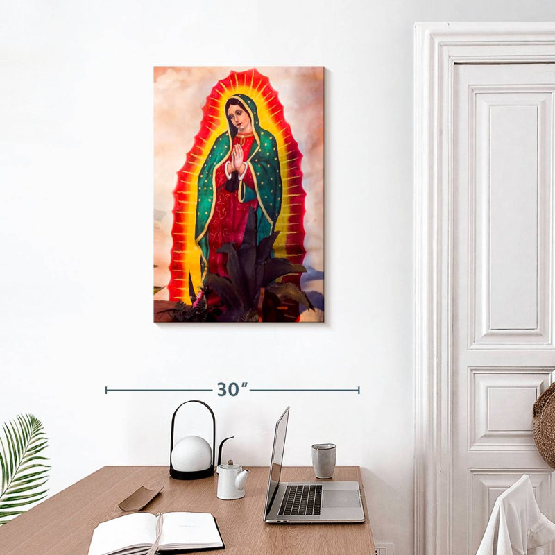 Adella, vierge de Guadalupe, Mexique, H 30 po x l 20 po