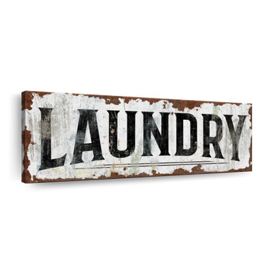 " Rusty Laundry Sign Canvas Print "