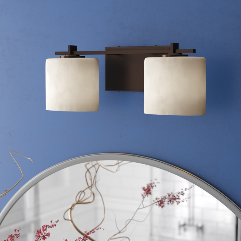 Éclairage pour salle de bain 2 lumières à abat-jour ovale Brey, Bronze foncé