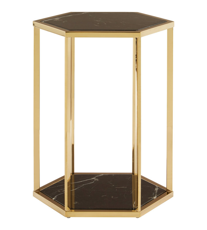 End Table, Brown, Gold