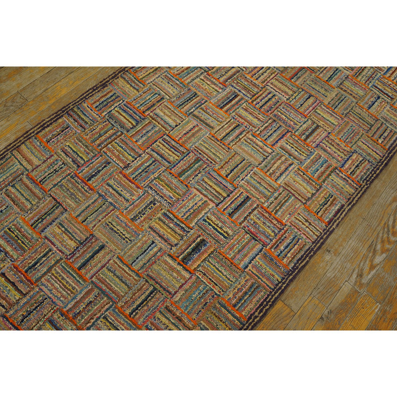 Tapis de couloir en laine multicolore