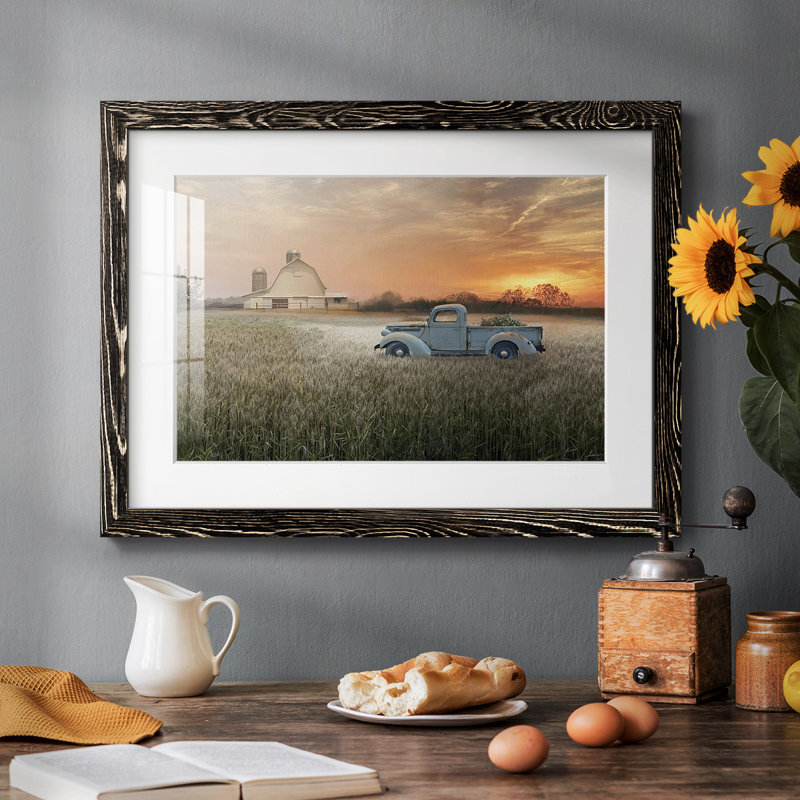 " Evening Farm ", 26" H x 38" W , Black