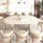 Kitchen Extendable Dining Table For 4-8 People, Oval Kitchen Table With Wooden Strip Base For Family Living Room-1795385778