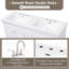 Meuble-lavabo 60 po avec lavabo double en résine, 3 tiroirs et 4 portes (2 avec tablettes à double couche), fermeture en douceur, blanc