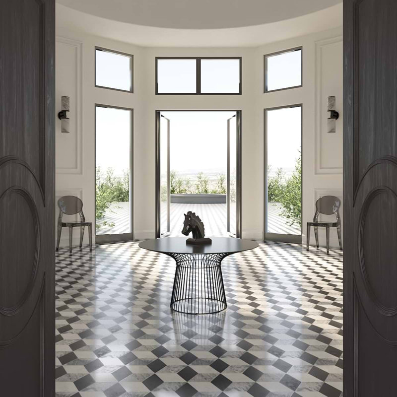 Havasar 8x9 Hexagon Honed Marble Mosaic Tile, Grigio Honed