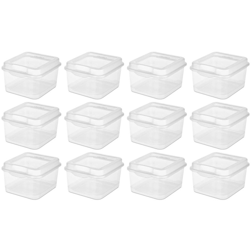 Sterilite Plastic Stacking FlipTop Latching Storage Box Container, 44.88, 4.5" H x 6.5" W x 7.62" D, 12