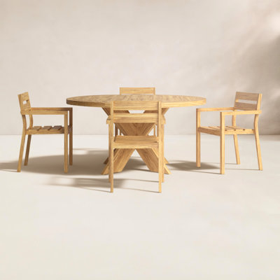 Beardall 51" Teak Patio Dining Set