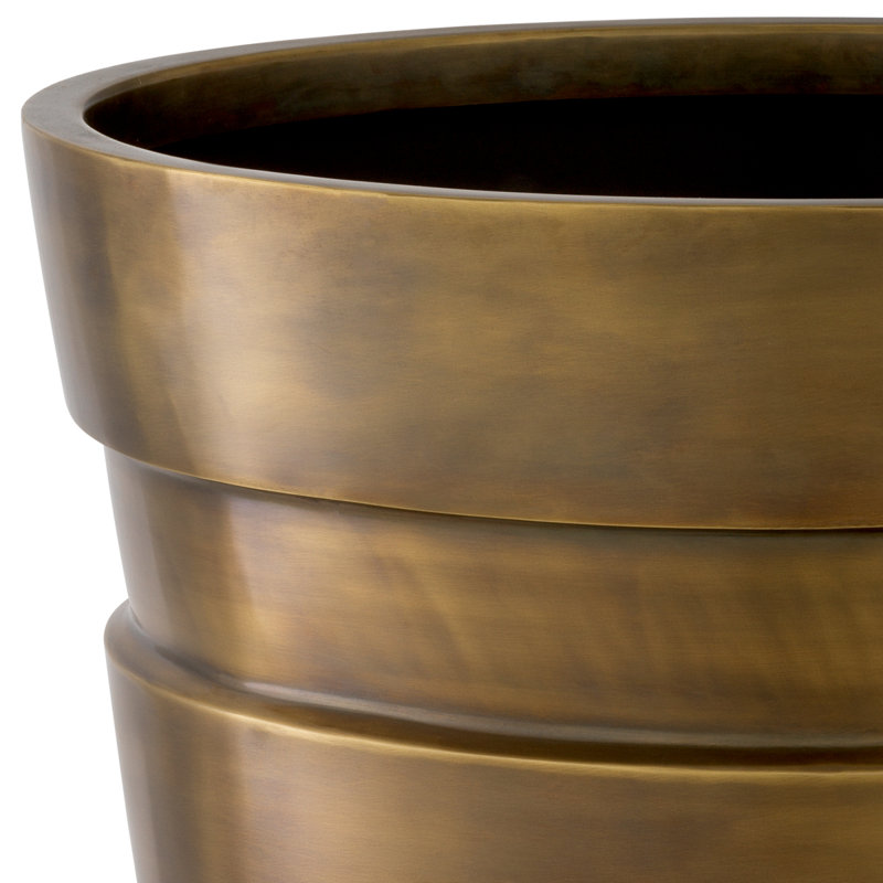 Apex Handmade Metal Planter, Vintage Brass