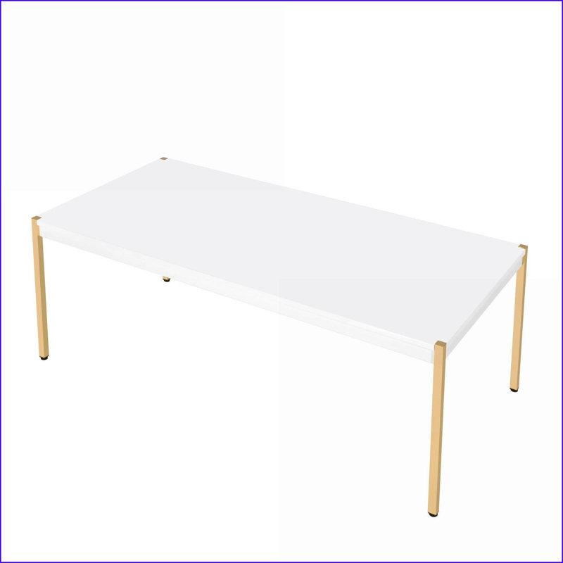 Contemporary Solid Rubber Wood Coffee Table with Shelf for Living Room, Space-Saving