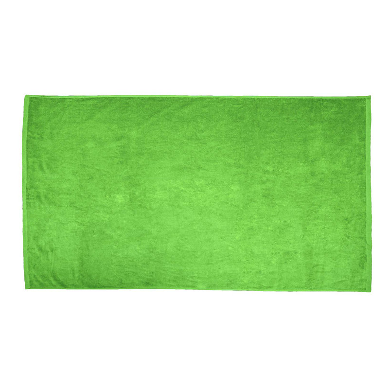 Velour 100% Cotton Lightweight Beach Towel, Lime Green