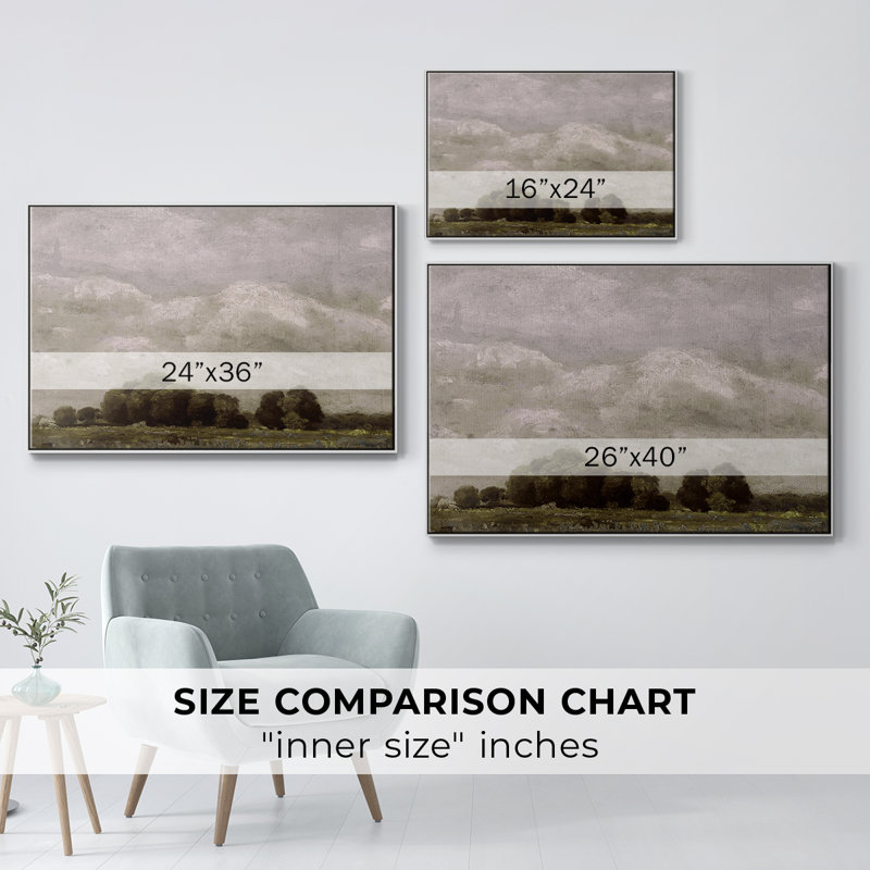 «Vintage Landscape - cmxliii» sur, H 17 po x l 25 po, Toile encadrée flottée blanche