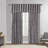 Faux Silk Embroidered Window Valance Grey 50X18"-615764504