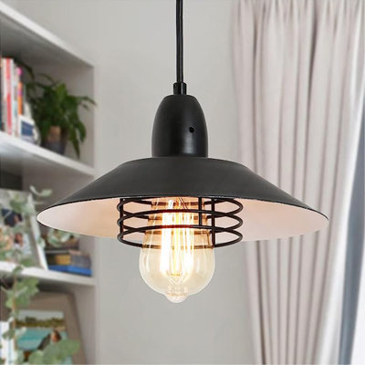 Farmhouse Vintage Black Metal Adjustable Pendant Light Fixture Lights Lights With Spring Frame Hanging Lamp For Kitchen