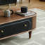 Table basse ovale vintage française-108072281