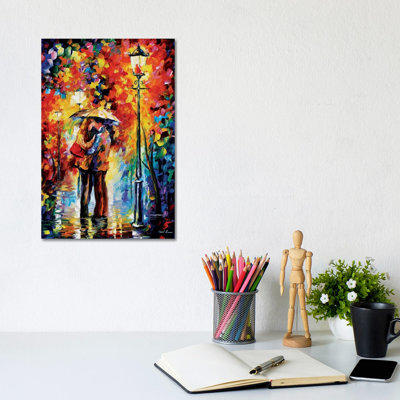 Kiss Under the Rain 1 Piece Painting on Canvas
