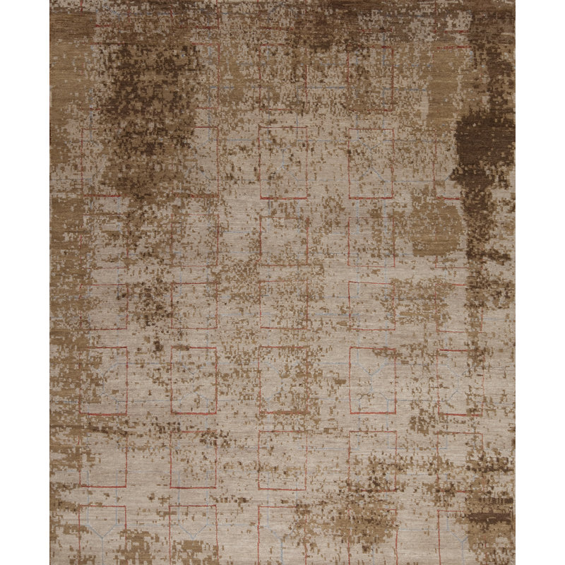 Modern Tibet Hand Knotted Area Rug, Rectangle 8' x 10'