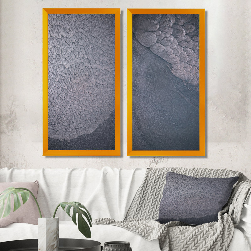 «Luxury Grey», impression sur toile 2 pièces, H 40 po x l 40 po x P 1 po, Cadre photo doré