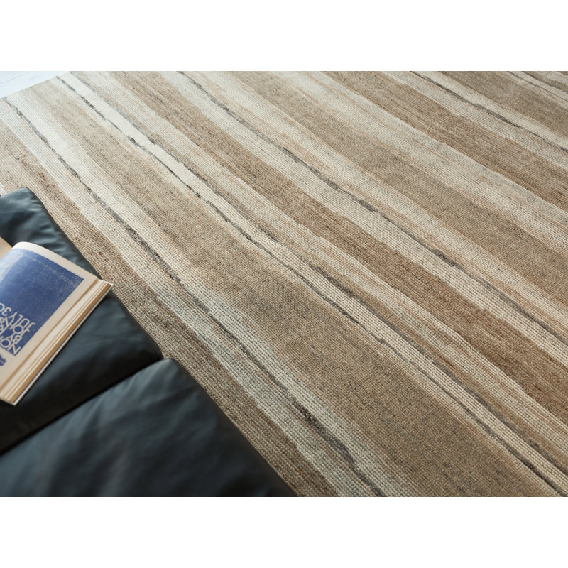 Oslo hand-knotted Ghazni Wool Ivory/Brown Area Rug, 9'X12'