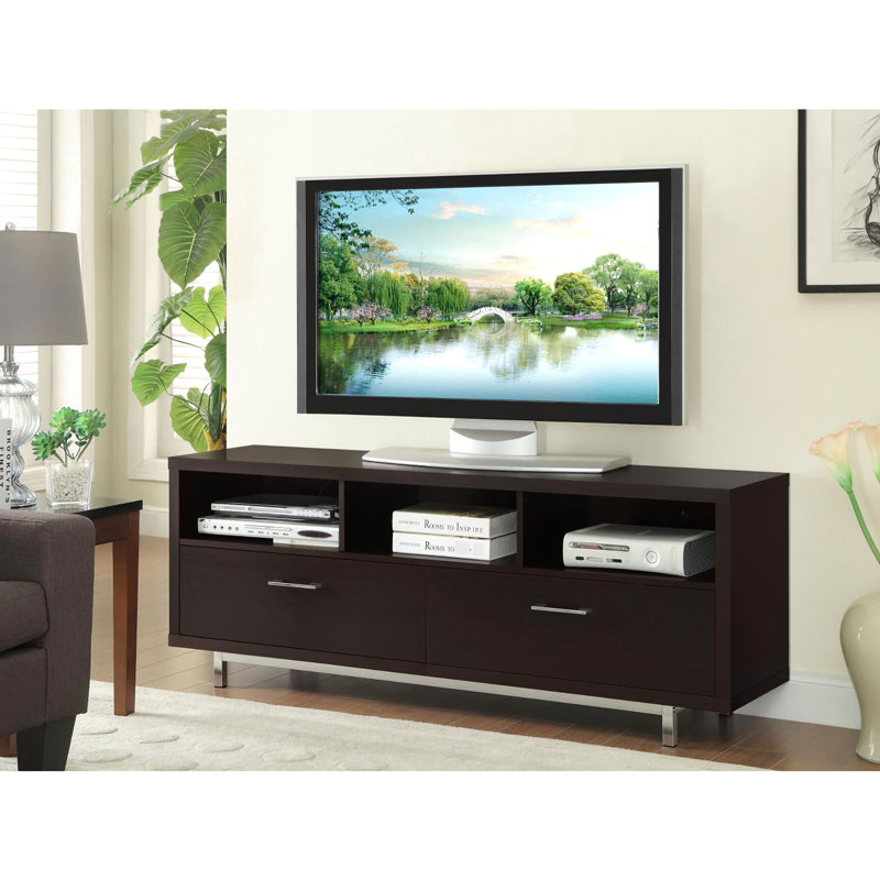 Meuble télé Cappuccino de 60 po avec tiroir et rangement ouvert - Support contemporain chic et spacieux