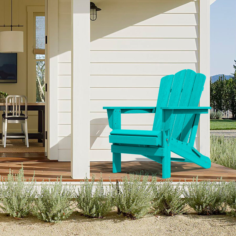HDPE Foldable Steel Adirondack Chair, Blue
