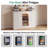 LAUSAINT HOME 55.1"W Coffee Bar Cabinet with Mini Fridge Space, Modern Wine Bar Cabinet with Glass Holder & Wine Rack, Large Sideboard Buffet Table for Kitchen, Dining Room & Living Room, White-1215848317