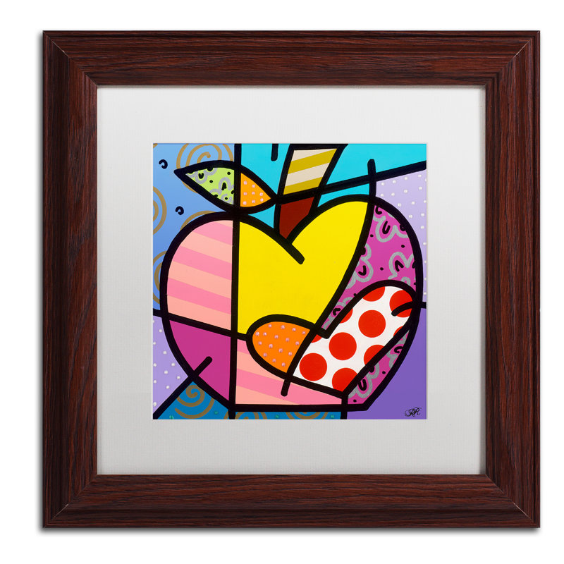 «Big Apple IV» par Pilibbos, reproduction sur toile, H 11 po x l 14 po x P 0,5 po, Encadrement brun, Blanc