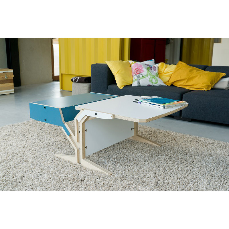 Christi Trestle Coffee Table, Iris Blue