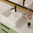 16"X12" White Ceramic Rectangular Vessel Bathroom Sink