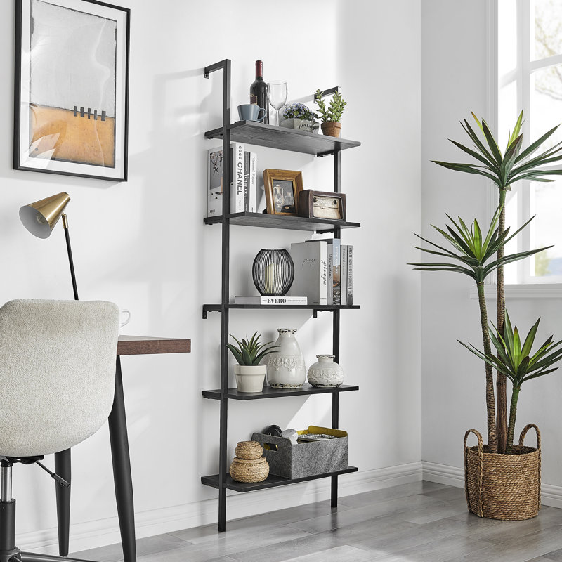 Barbarese 5 Piece Tiered Shelf, Black/Black