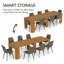 Ensemble de table de salle à manger de cuisine avec chaises, console extensible-134369126-134369128
